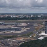 Vista aérea do Aeroporto de Salvador em janeiro de 2021