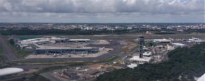 Vista aérea do Aeroporto de Salvador em janeiro de 2021